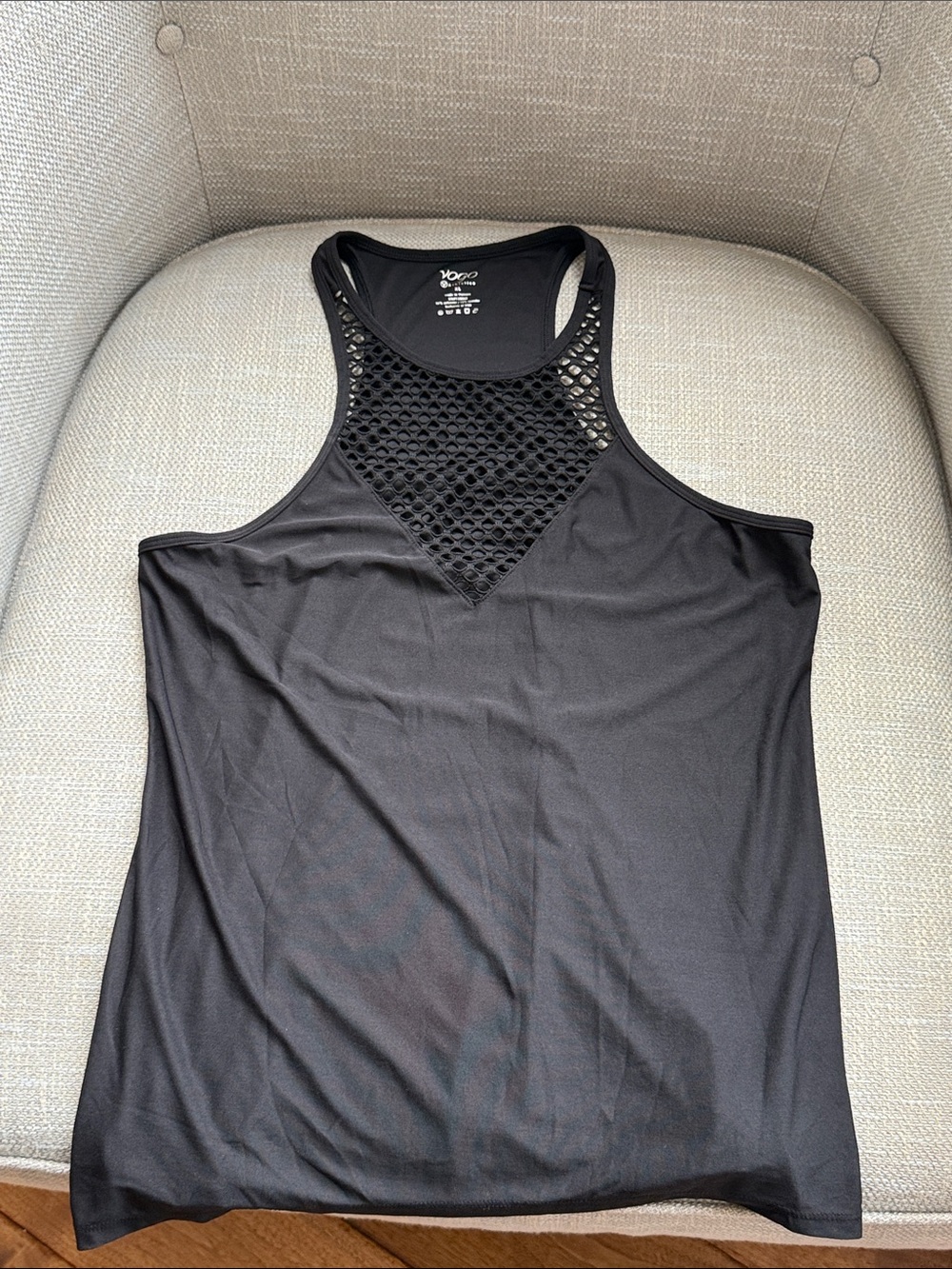 VOGO Athletica Black Mesh Yoke Tank
